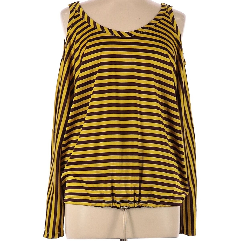 Jean Paul Gaultier for target yellow and brown striped shirt vintage size small